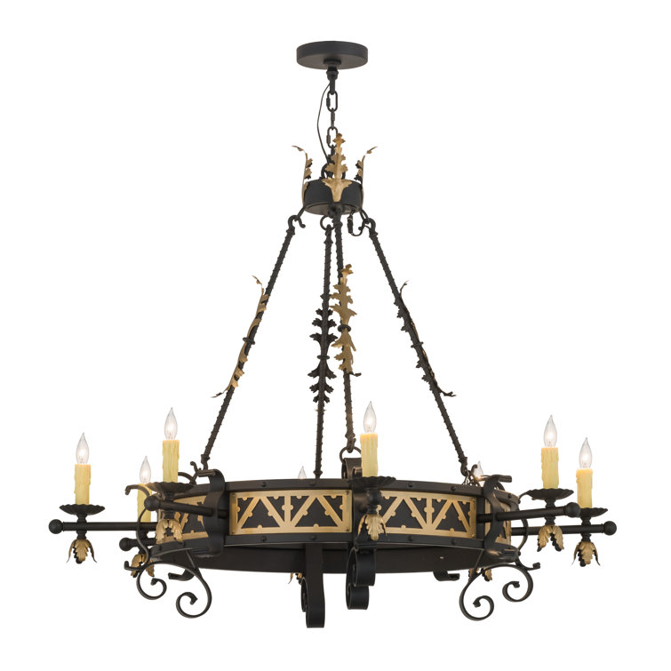 Blackwash Gold 8-Light Crystal Candle Chandelier