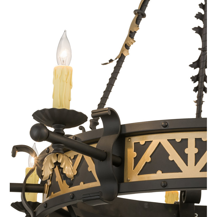 Blackwash Gold 8-Light Crystal Candle Chandelier