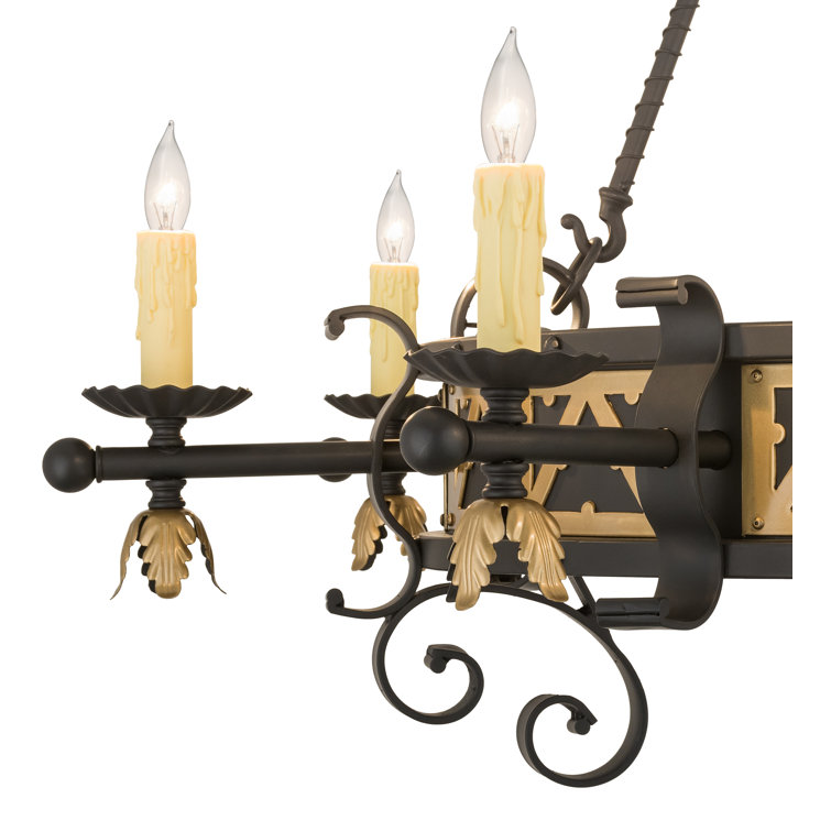 Blackwash Gold 8-Light Crystal Candle Chandelier