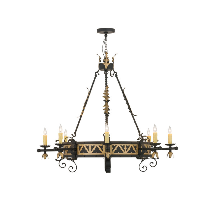 Blackwash Gold 8-Light Crystal Candle Chandelier