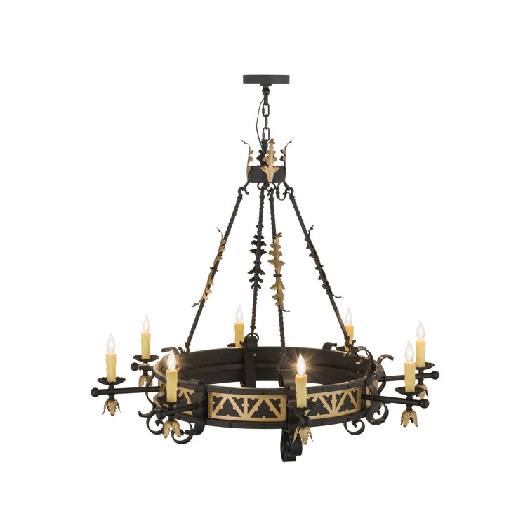 Blackwash Gold 8-Light Crystal Candle Chandelier