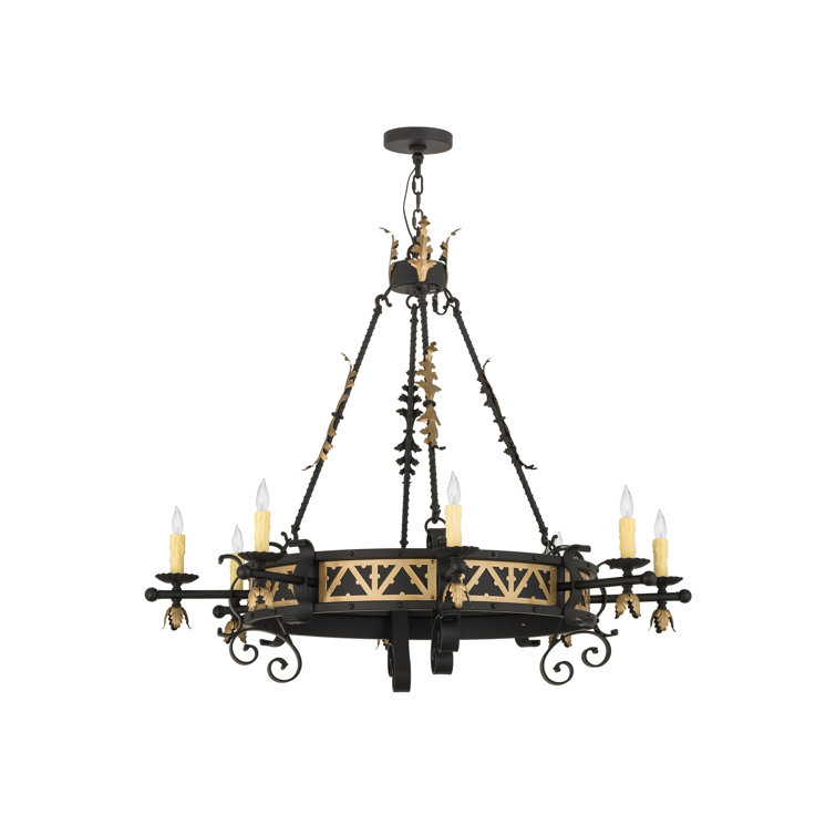 Blackwash Gold 8-Light Crystal Candle Chandelier