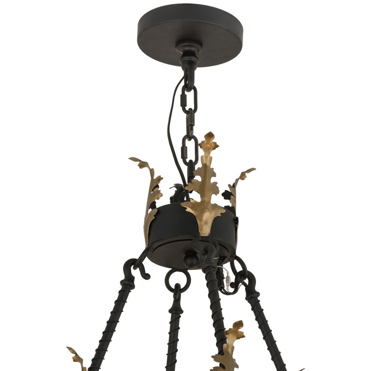 Blackwash Gold 8-Light Crystal Candle Chandelier
