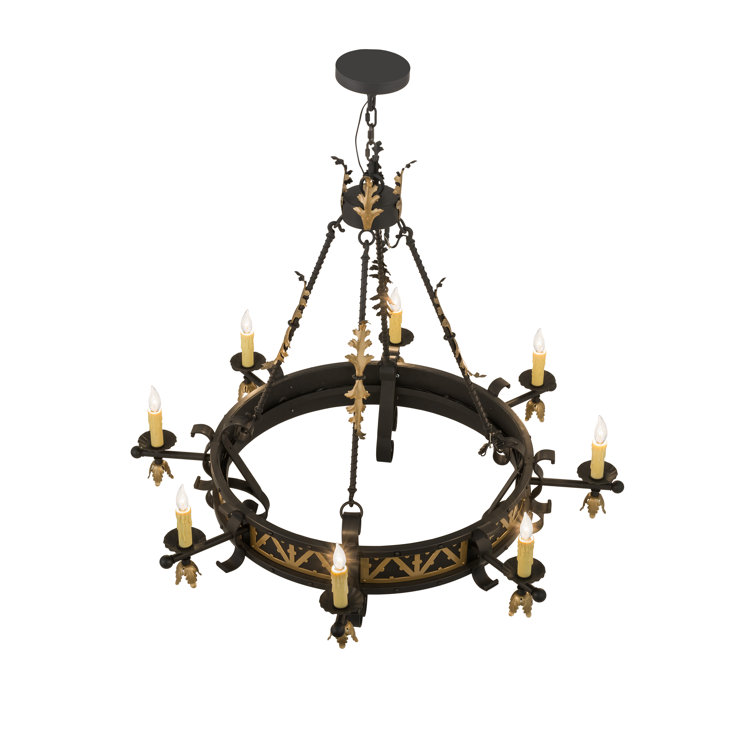 Blackwash Gold 8-Light Crystal Candle Chandelier