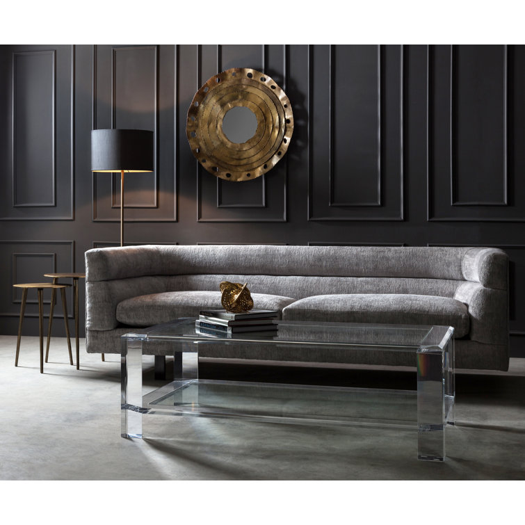 Surrey 52'' Clear Acrylic Rectangular Coffee Table with Storage