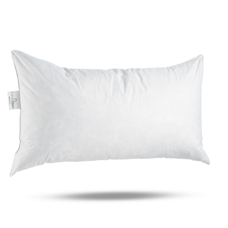 White 12x20 Cotton Down and Feather Pillow Insert