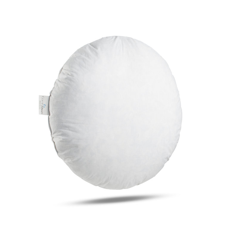 20" Round White Cotton Down and Feather Pillow Insert