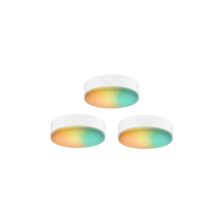 Smart RGB LED Under Cabinet Puck Light Set with Remote