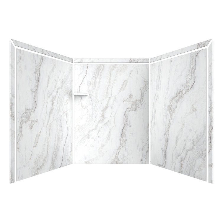 Adaptable 60" x 60" x 80" Calypso Marble Alcove Shower Kit