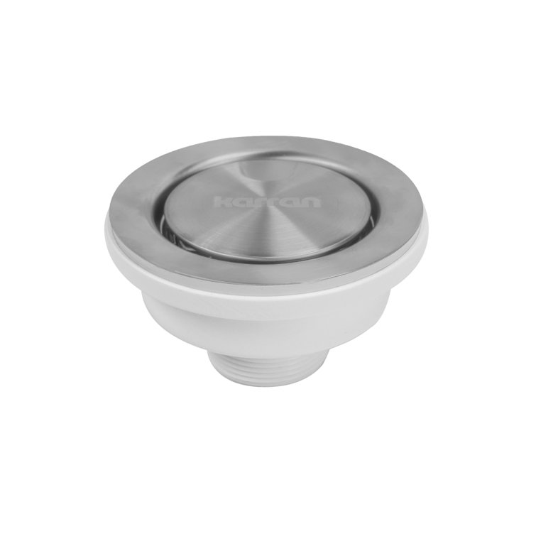 Karran Stainless Steel Kitchen Sink Basket Strainer with SlimShield Cap