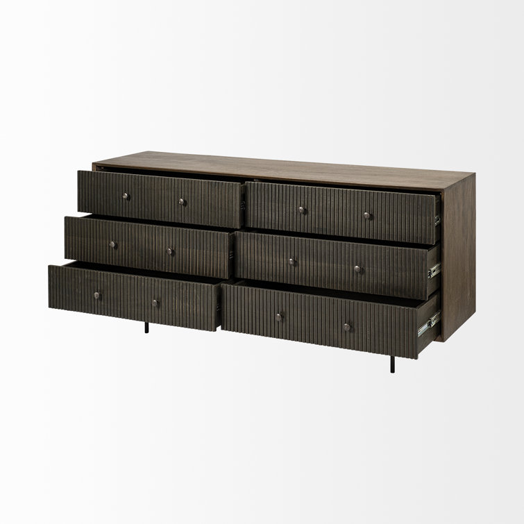 Grace Two-Tone Brown Solid Wood 70'' Contemporary Sideboard