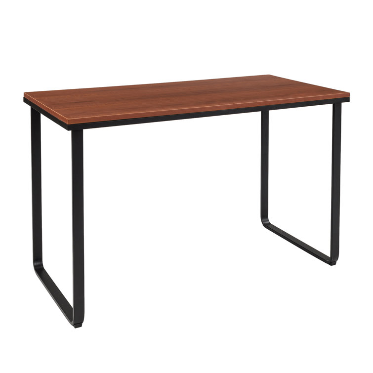 Cherry & Black Steel U-Shaped Workstation Desk, 47.2" x 24"