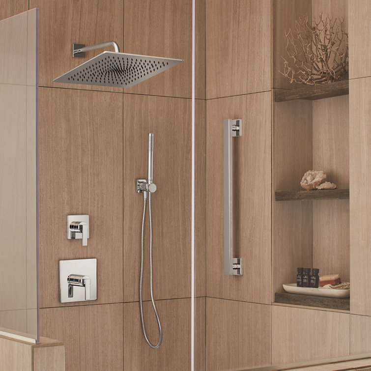 Polished Chrome Wall Mounted Shower Arm with Decorative Flange