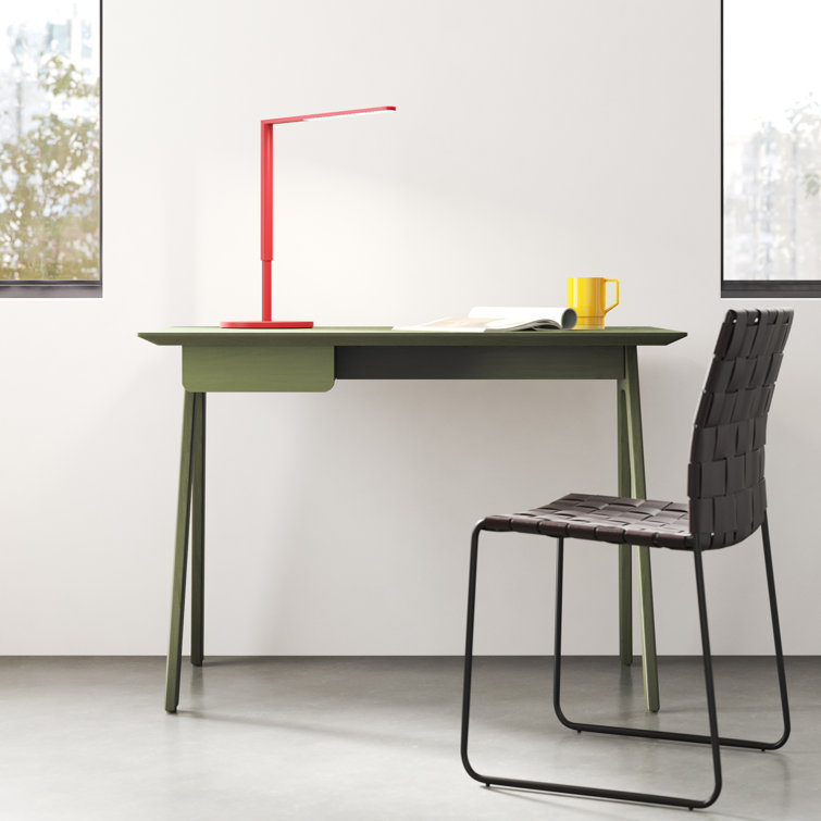 Elemental White Wood Writing Desk with Pencil Drawer