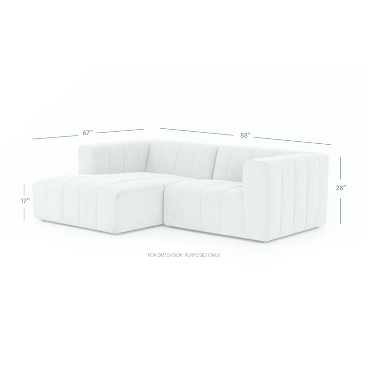 Langham Tufted Napa Sandstone Fabric Sectional with Ottoman