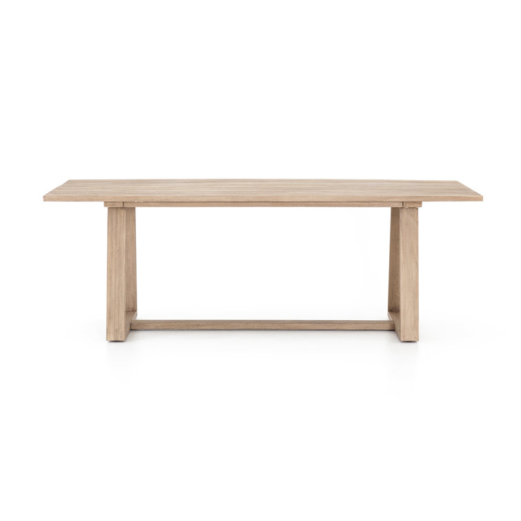 Minimalist Nude Teak Rectangular Outdoor Dinner Table