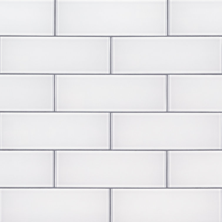 Ice White 3" x 9" Glass Subway Tile