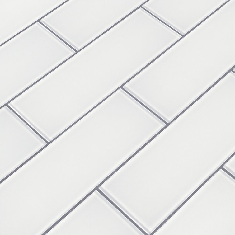 Ice White 3" x 9" Glass Subway Tile