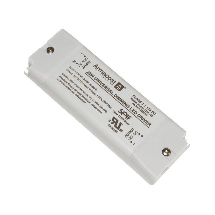 Universal Dimmable 12V 20W LED Driver with Detachable AC Cord