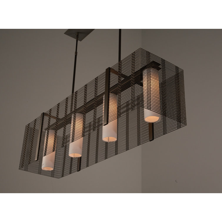 Downtown Mesh 4-Light Bronze & Metallic Beige Island Pendant