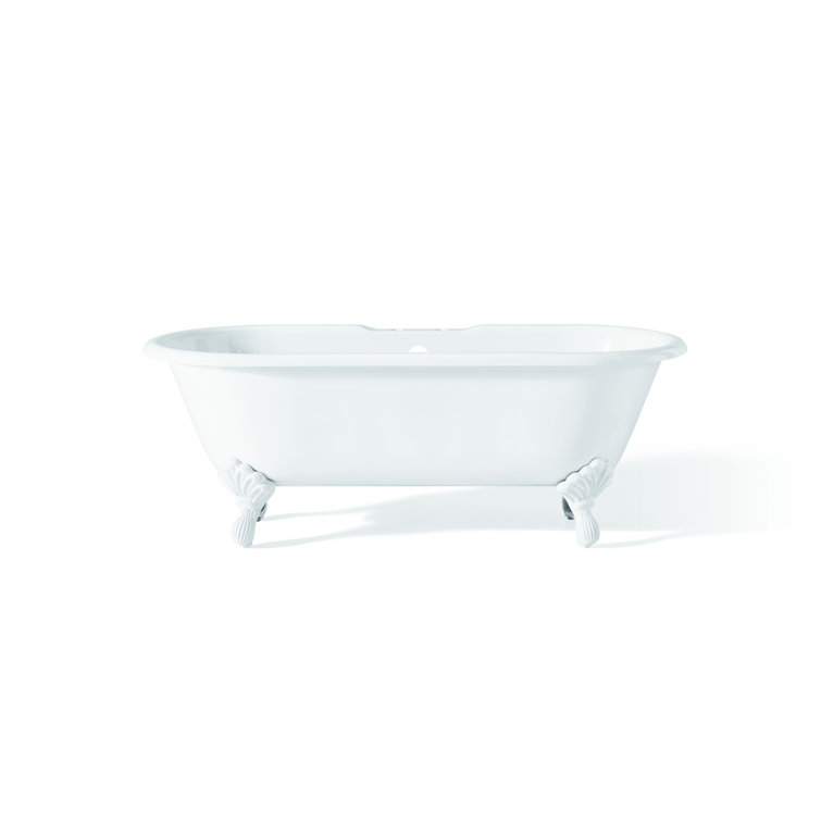 White Cast Iron Clawfoot Freestanding Soaking Bathtub