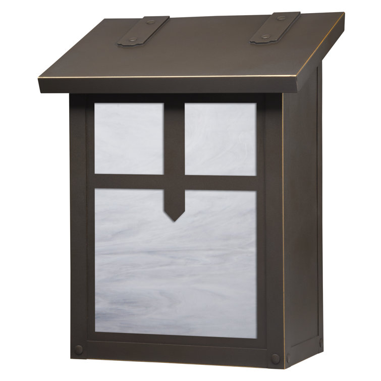 Medium Architectural Bronze and Wispy White Glass Wall Mounted Mailbox