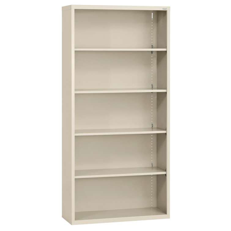 Putty Adjustable Steel 72" Bookcase with Reversible Shelves