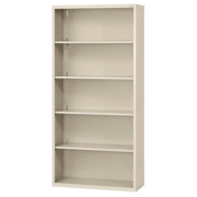 Putty Adjustable Steel 72" Bookcase with Reversible Shelves