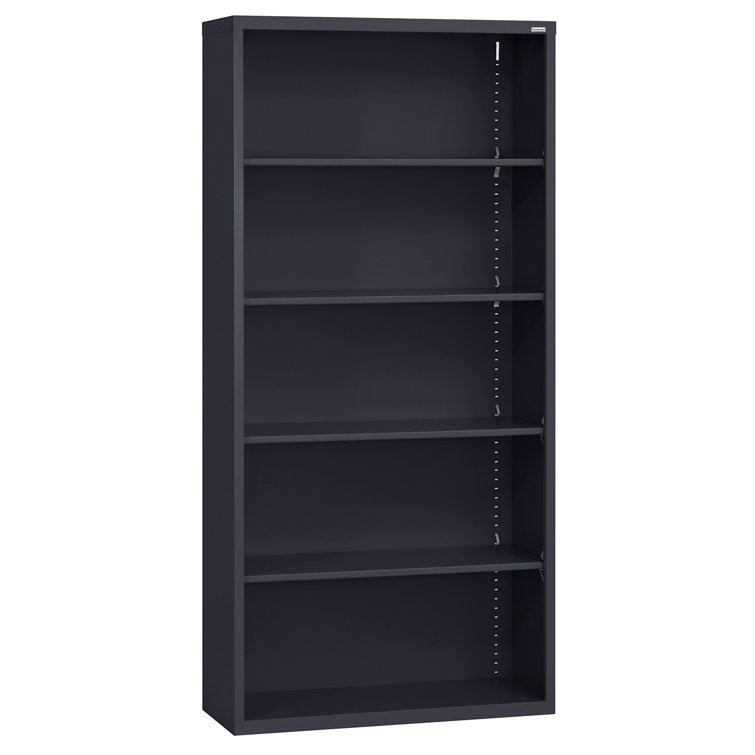 Black Adjustable Steel 72" Bookcase with Shelves