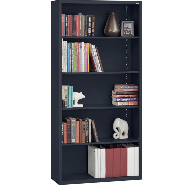 Black Adjustable Steel 72" Bookcase with Shelves