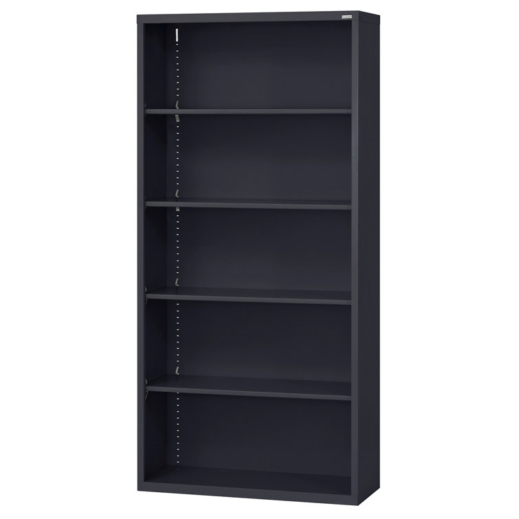 Black Adjustable Steel 72" Bookcase with Shelves