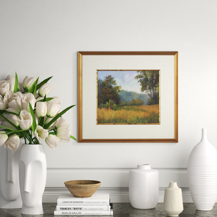 Antique Gold Framed Landscape Lithograph Print, 20.5" x 22.5"