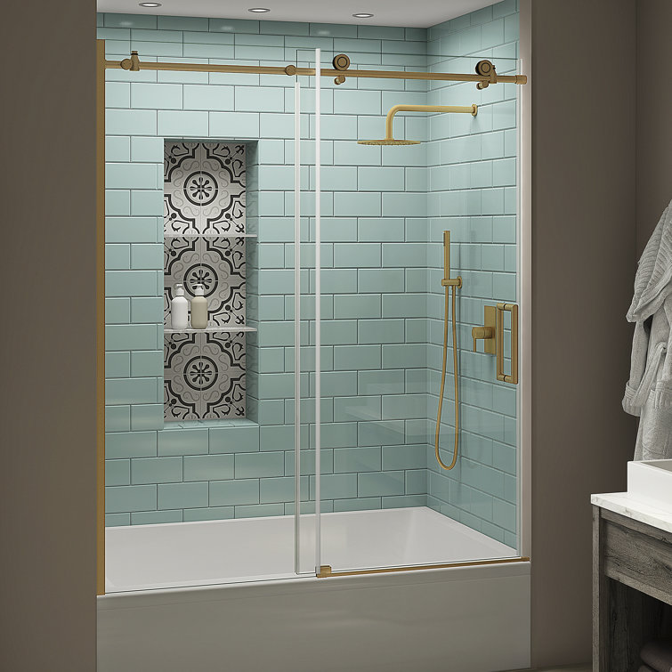 Coraline XL 70" High x 60" Wide Frameless Sliding Tub Door