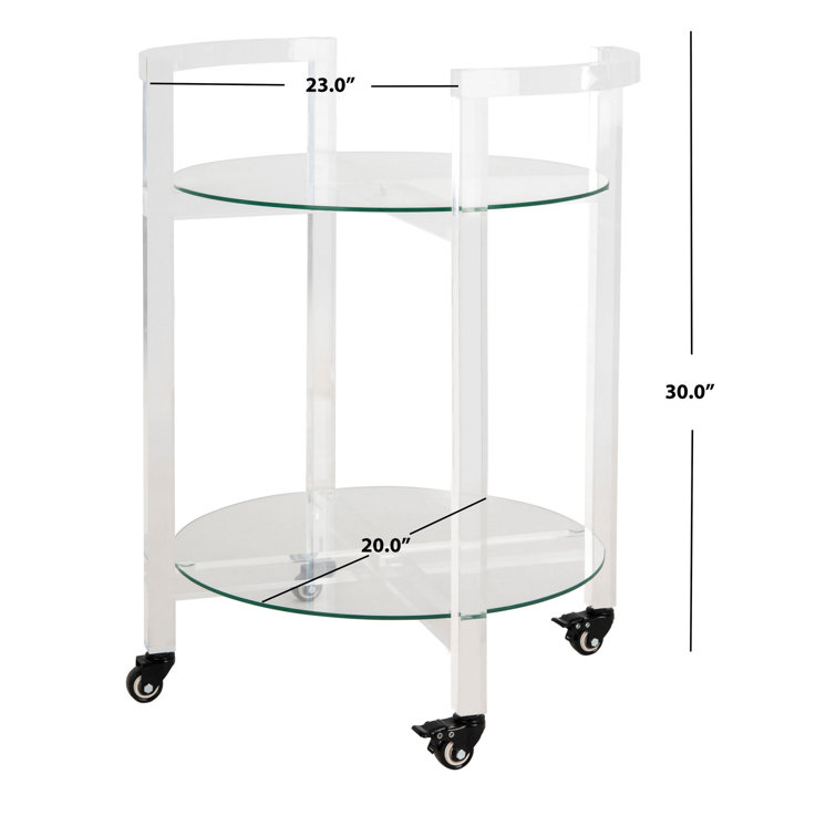 Jules Clear Acrylic 2-Tier Round Bar Cart