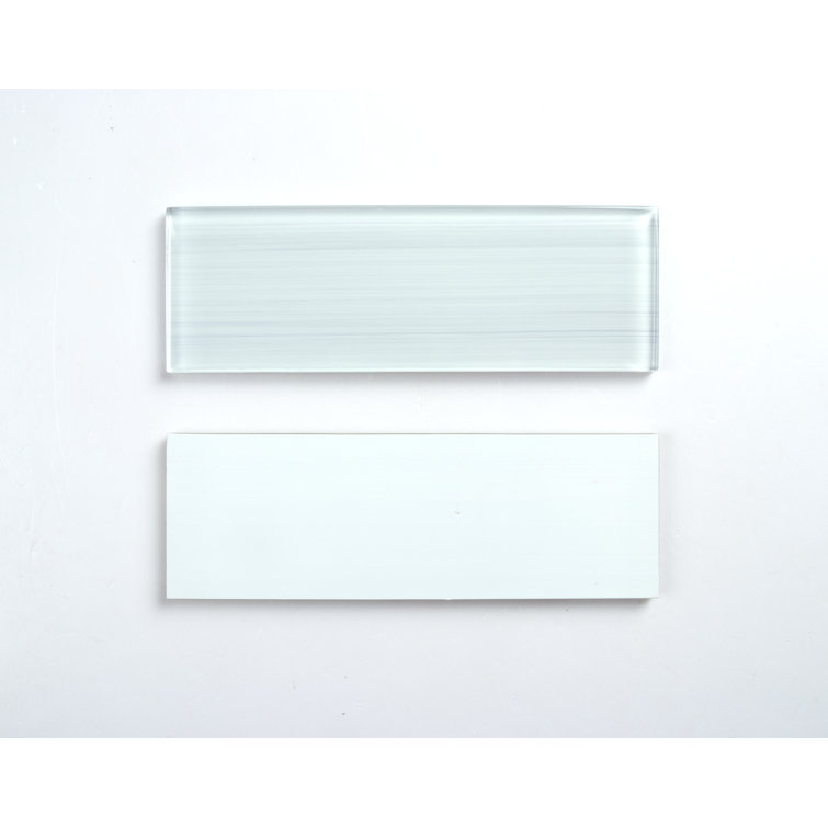 Super White Hand Painted 3" x 9" Glass Subway Tile