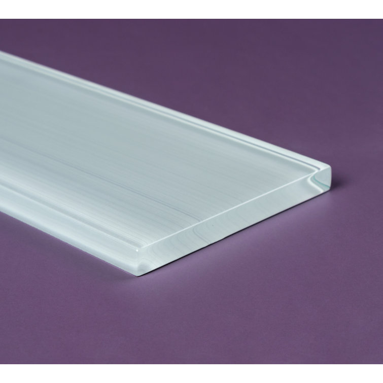Super White Hand Painted 3" x 9" Glass Subway Tile