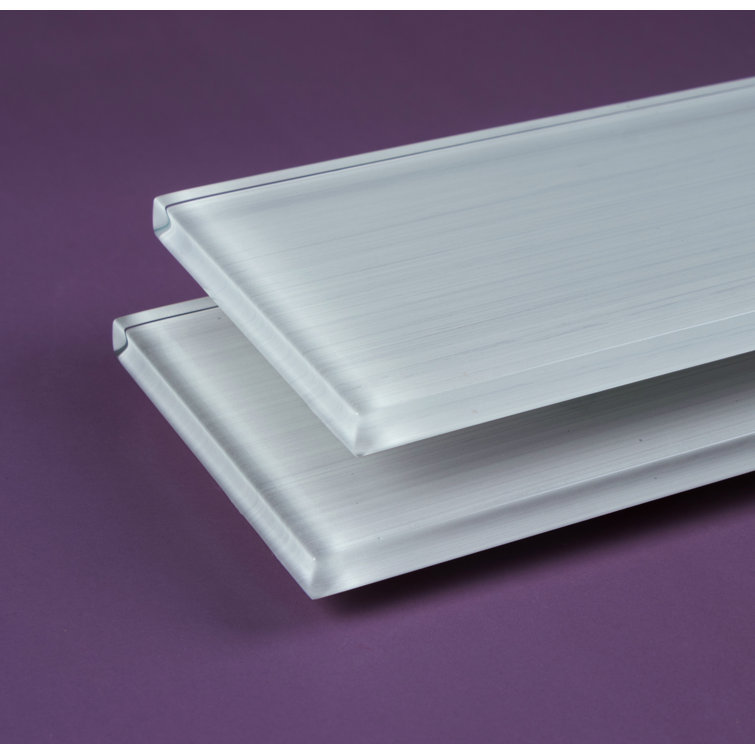 Super White Hand Painted 3" x 9" Glass Subway Tile