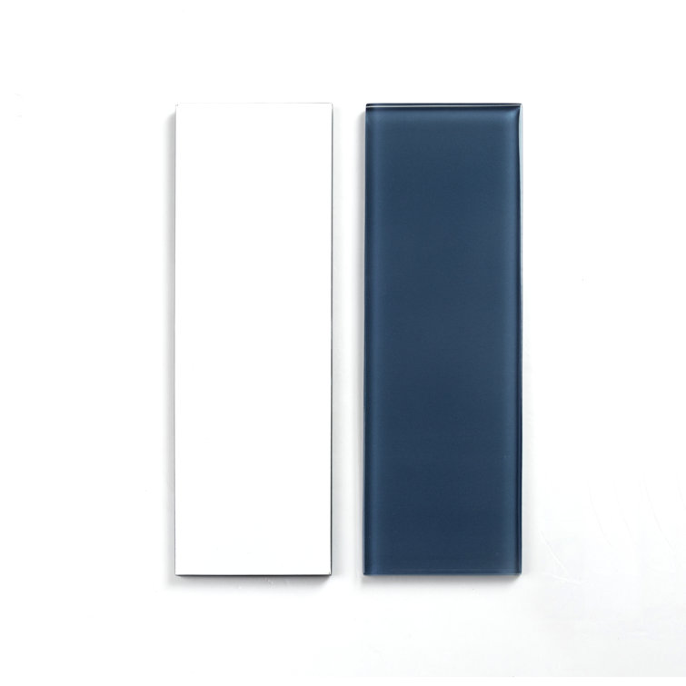 Denim Blue 4" x 12" Polished Glass Subway Tile