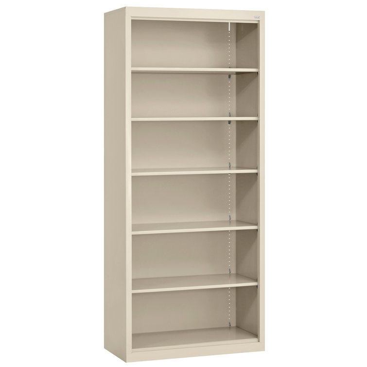 Putty Adjustable Steel 72" Bookcase with Reversible Shelves