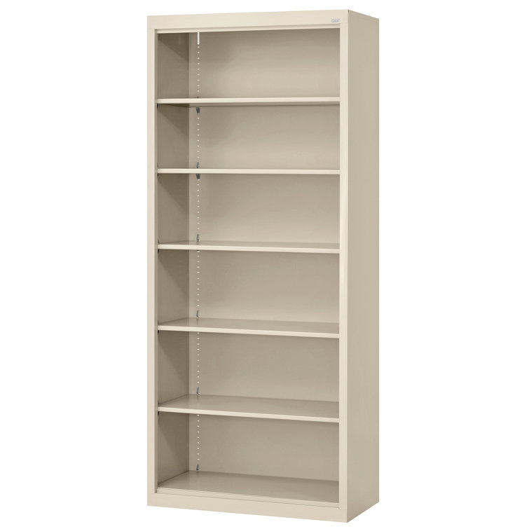 Putty Adjustable Steel 72" Bookcase with Reversible Shelves