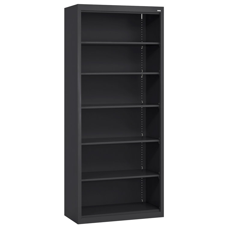 Black Adjustable Steel 72" Bookcase with Shelves