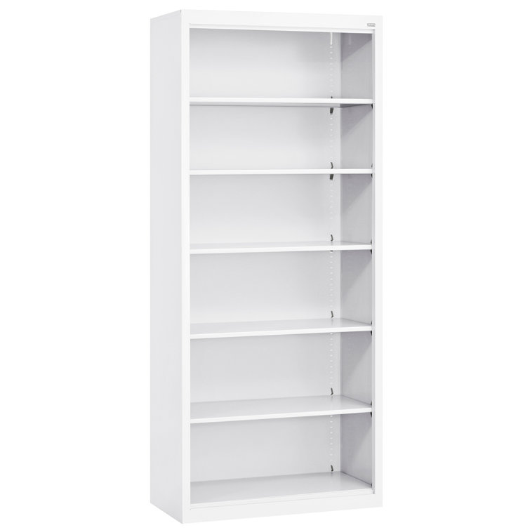 Putty Adjustable Steel 72" Bookcase with Reversible Shelves