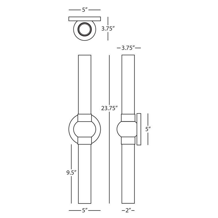 Daphne Modern Brass Dimmable LED Wall Sconce 23.75"