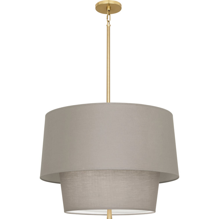 Decker 18'' Brass and Polished Nickel Mid-Century Pendant Light