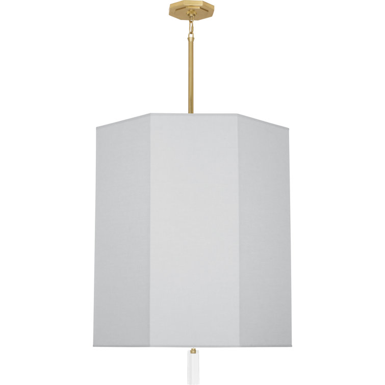 Elegant Kate Modern Brass Drum Chandelier with Pearl Gray Shade