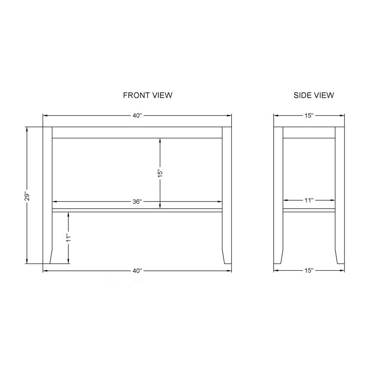 Rustic Industrial 40" Wood & Faux Concrete Console with Storage Shelf