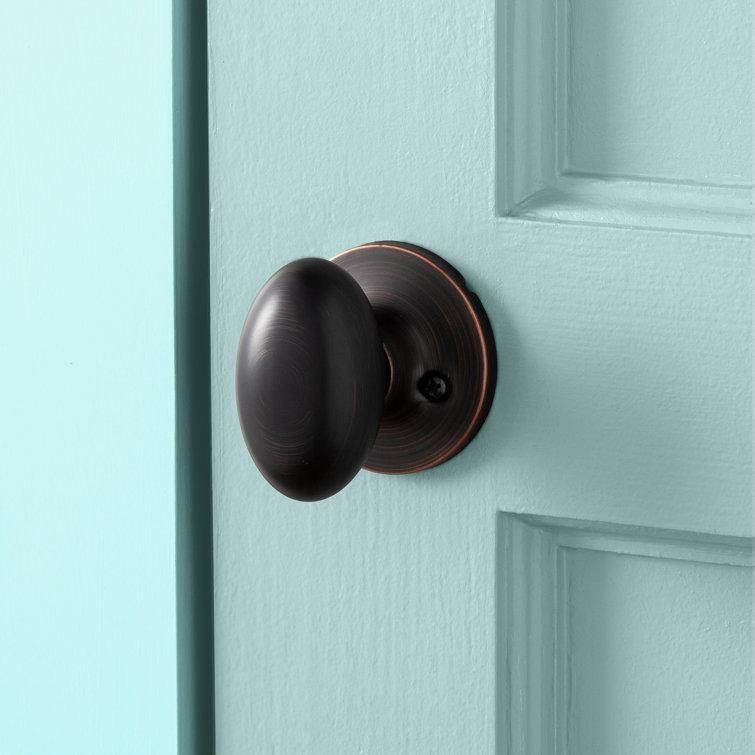 Vintage Bronze Oval Passage Door Knob with Circular Rosette