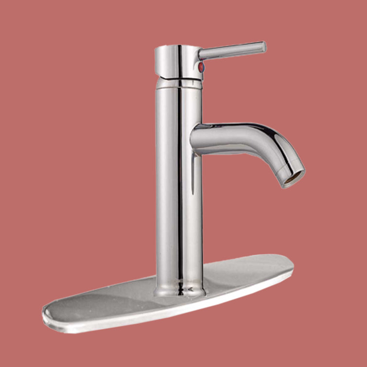 Chrome Plated Single Handle Bathroom Faucet with Widespread Plate