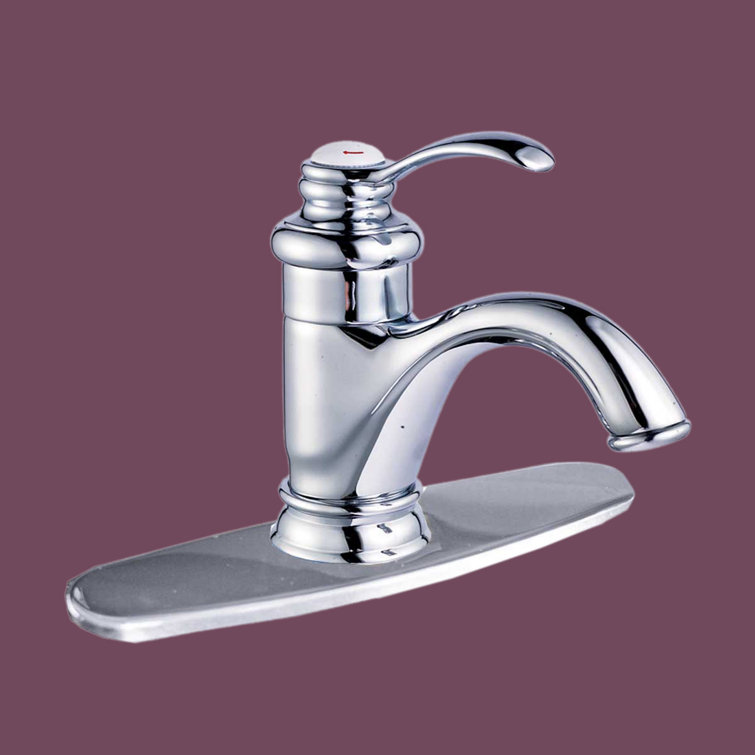 Chrome Plated Single Hole Bathroom Faucet with Widespread Plate