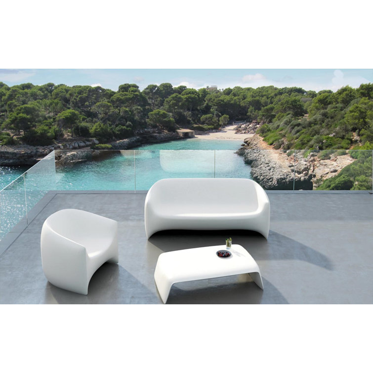 Steel Gray Rectangular Plastic Coffee Table
